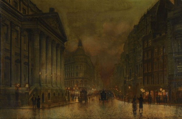 Moonlight in Victorian town by John Atkinson Grimshaw